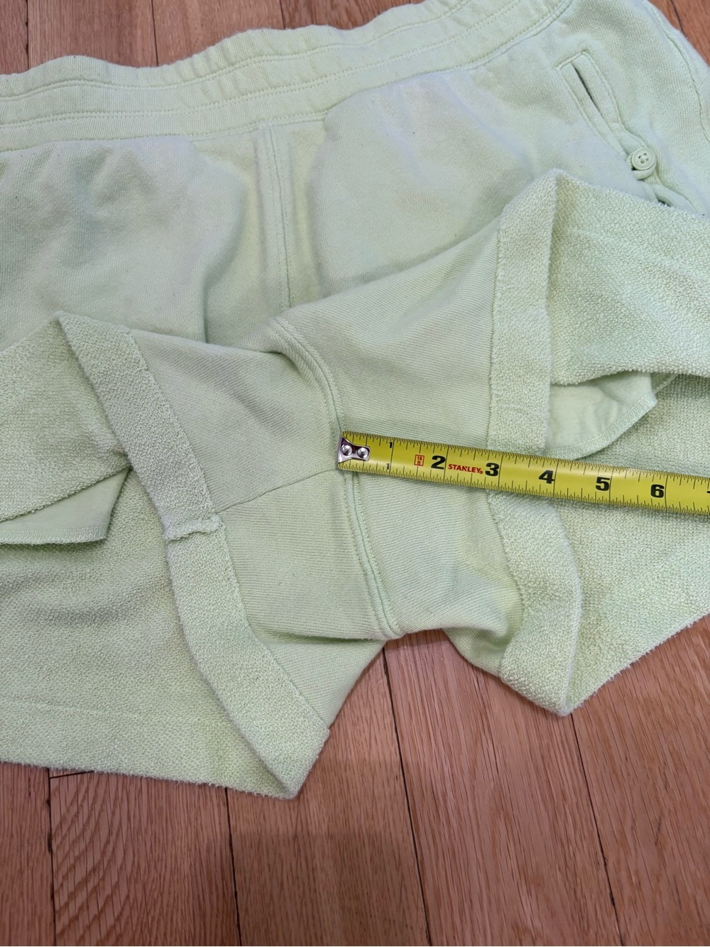 Aerie Poolside Terry Shorts Lime Green L 100% Cotton High Waisted Beach Lounge - Picture 11 of 11